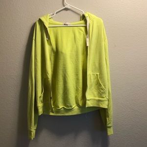 Bright yellow hoodie